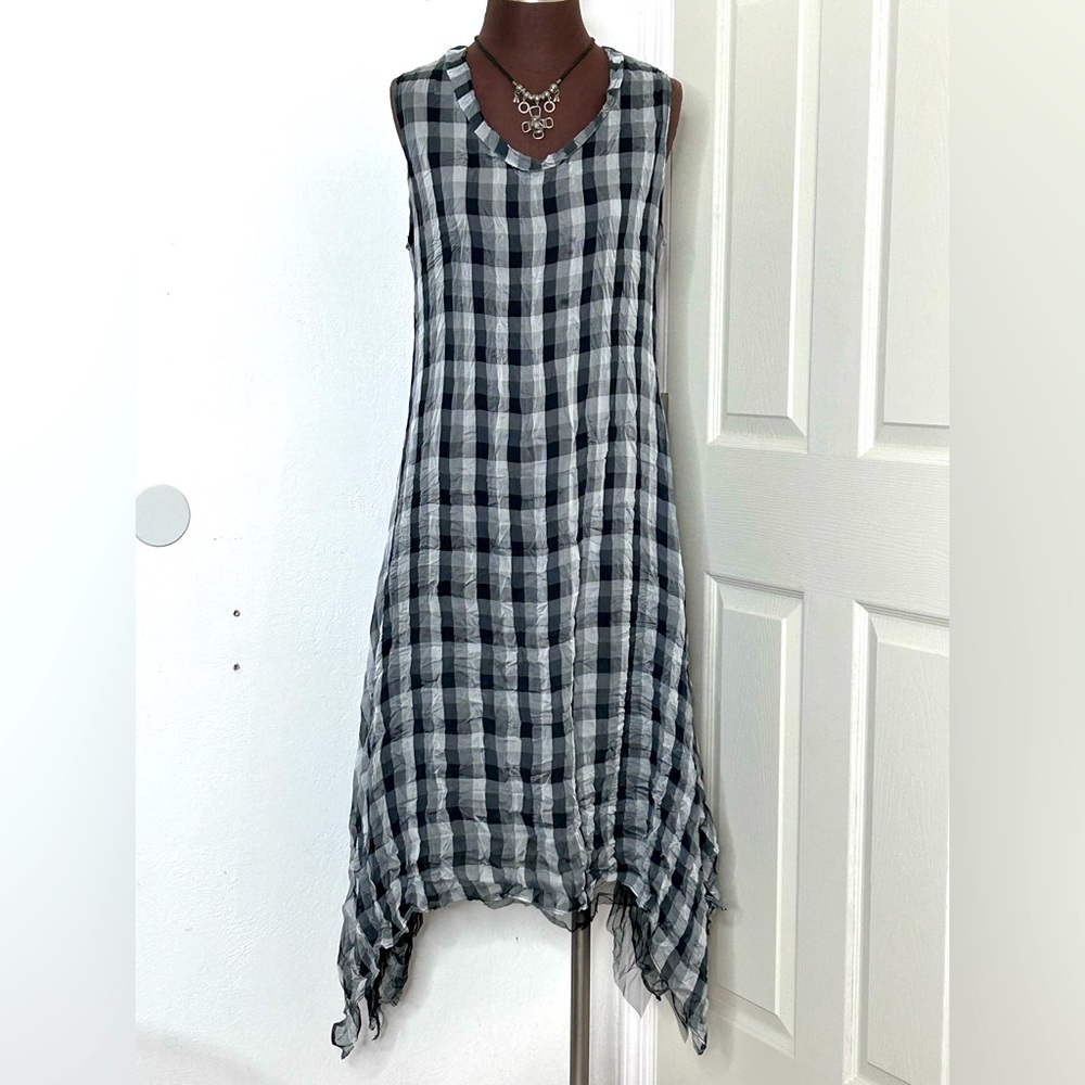 Blue A-Line Midi Dress SZ S